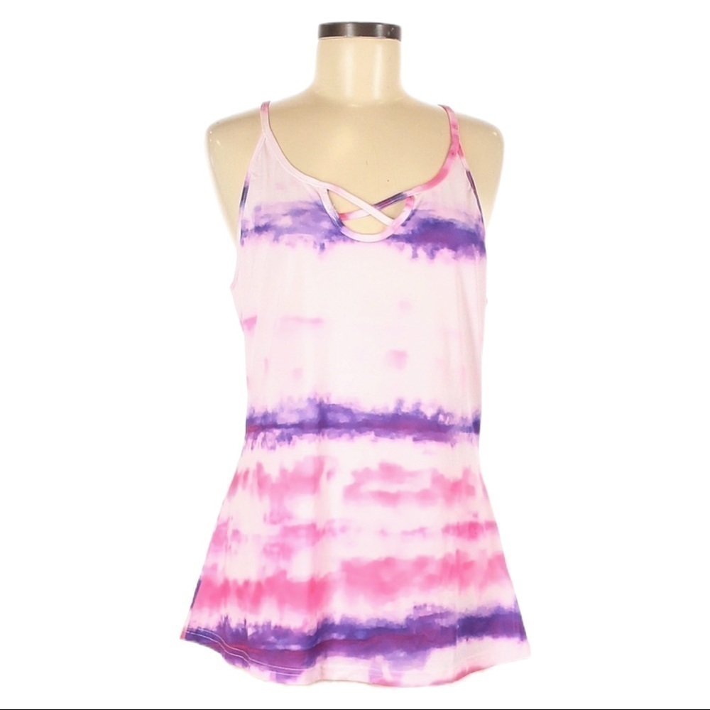 🌺 Lily Firmiana Tie Dye Crisscross Strappy Summer Tank Top Size M NWT